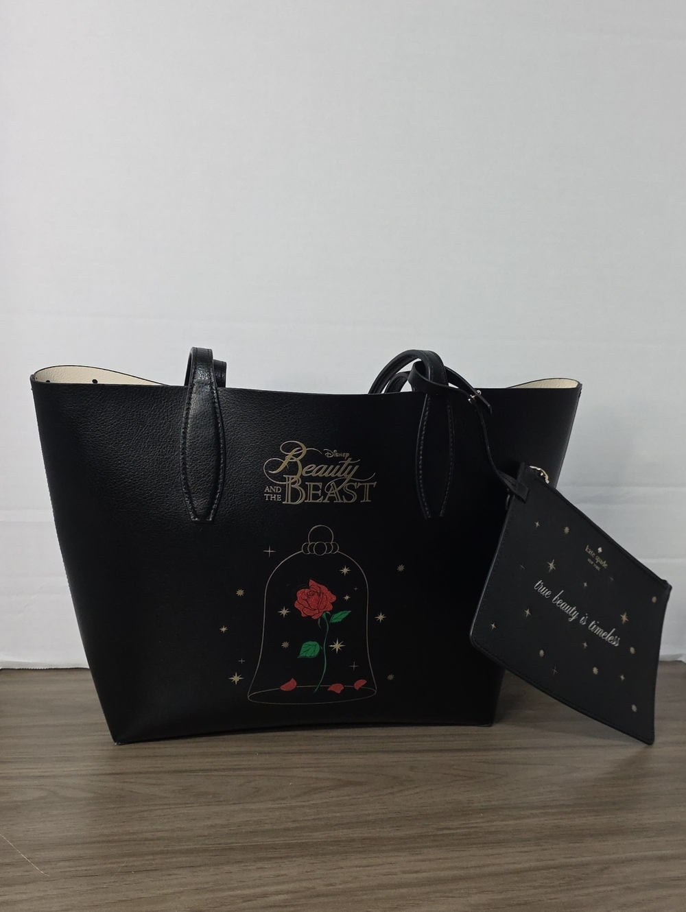 Kate spade Beauty and the Beast Edition with Gold Logo and Red Rose Print